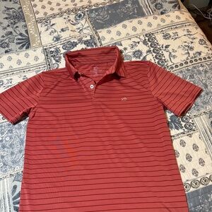 Men's Red Striped Polo Shirt